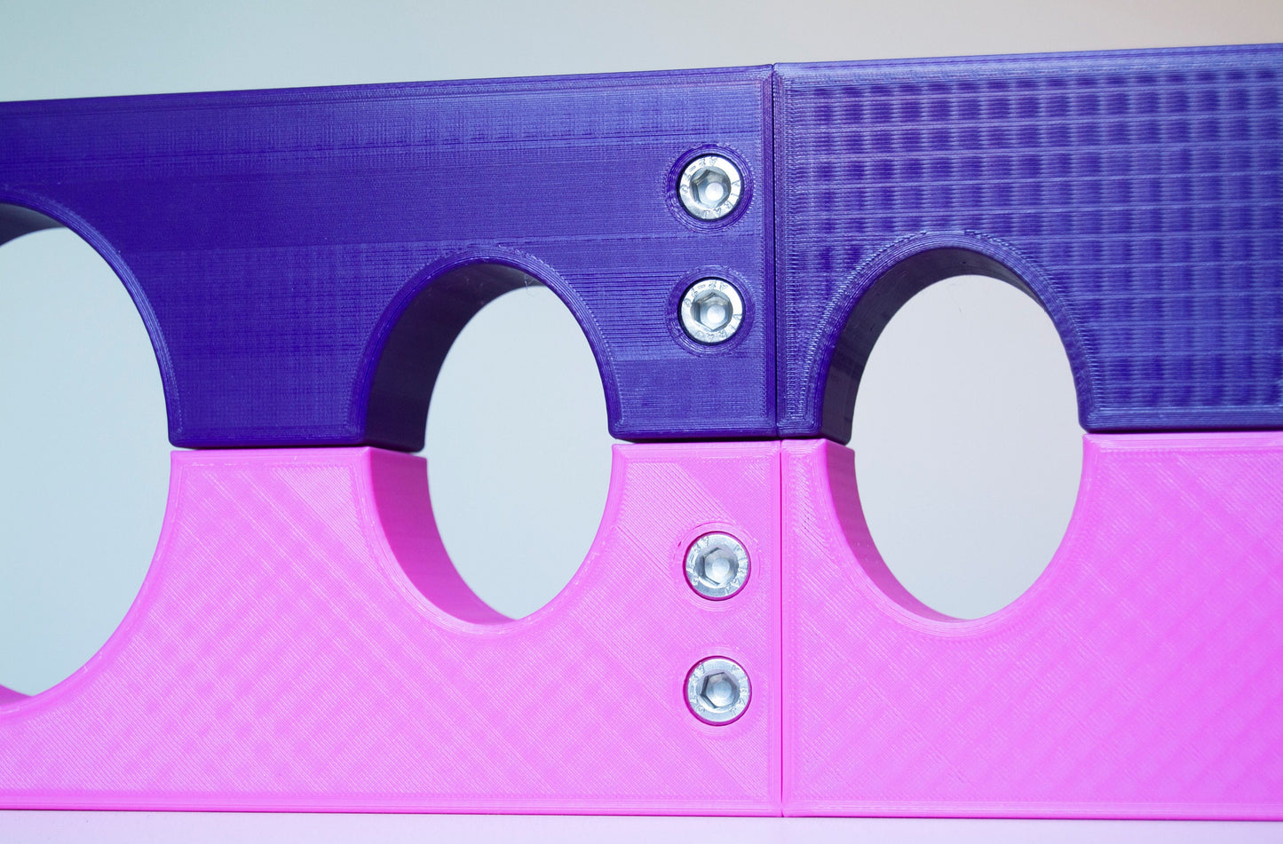 3d printed purple and pink pillory